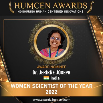 Dr. JERIRNE JOSEPH--WOMEN SCIENTIST OF THE YEAR---INDIA/NOMINEE