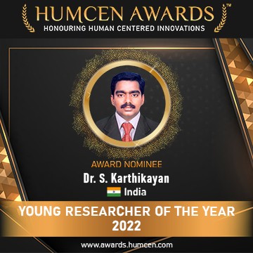 Dr. S. Karthikayan--YOUNG RESEARCHER OF THE YEAR--INDIA