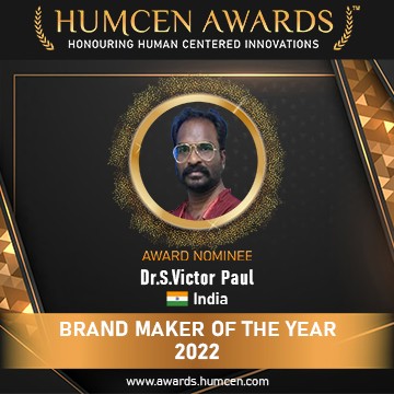 Dr.S.Victor Paul--BRAND MAKER OF THE YEAR ---INDIA